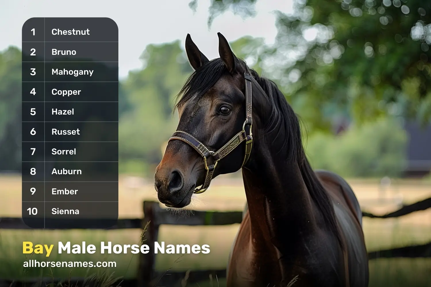 Bay Male Horse Names