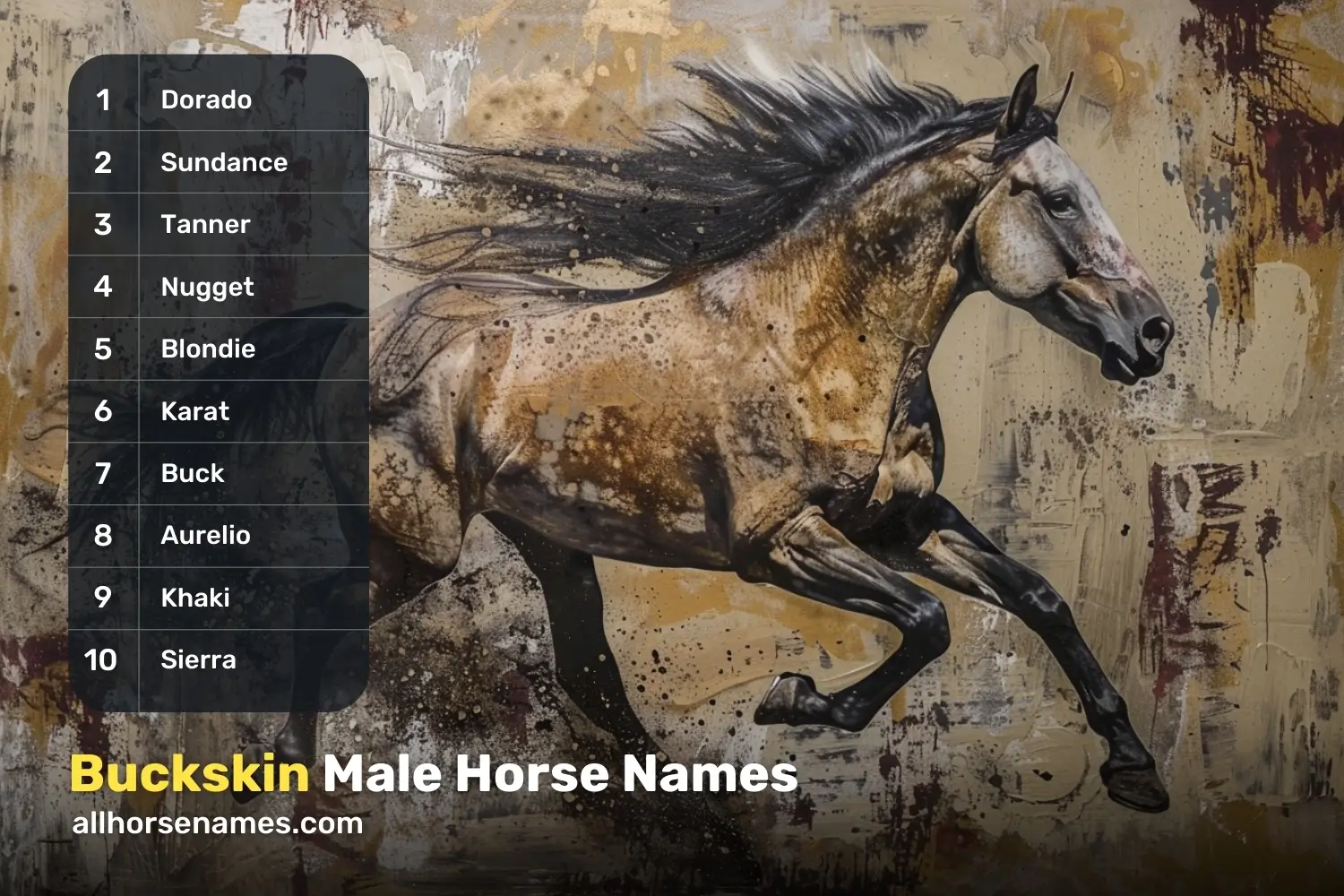 Buckskin Male Horse Names