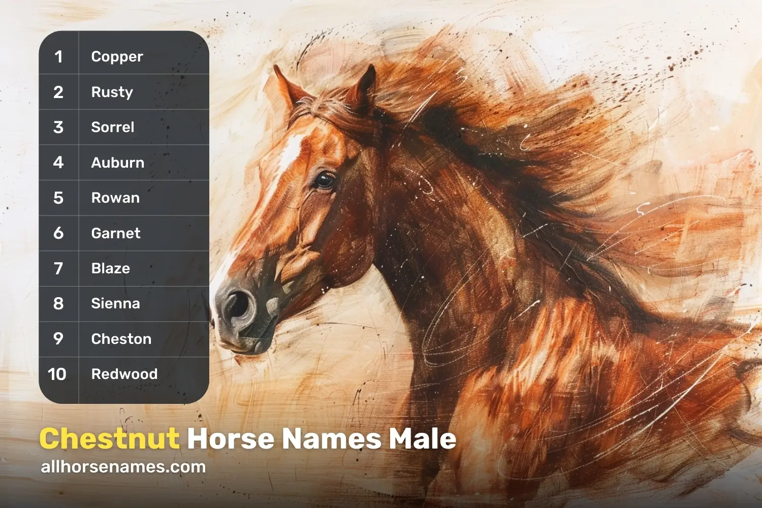 Chestnut Horse Names Male