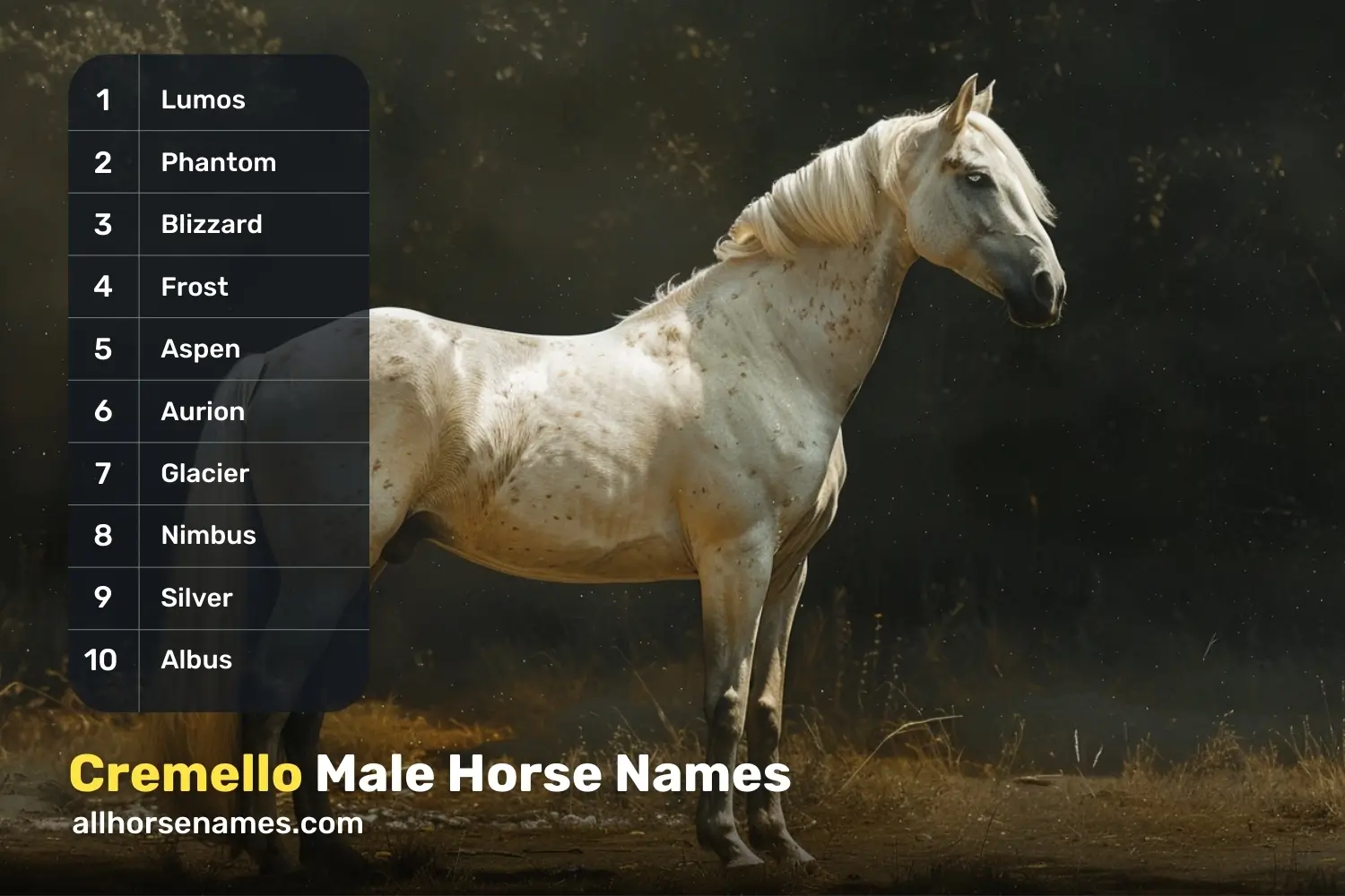 Cremello Male Horse Names