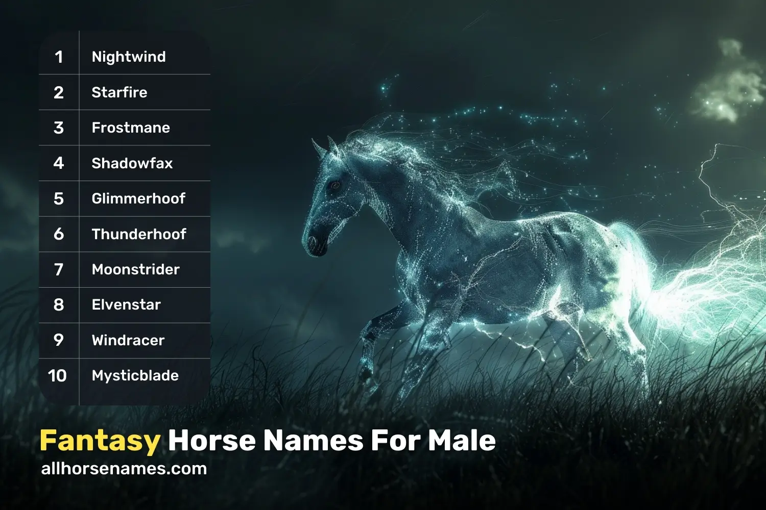 Fantasy Horse Names For Male