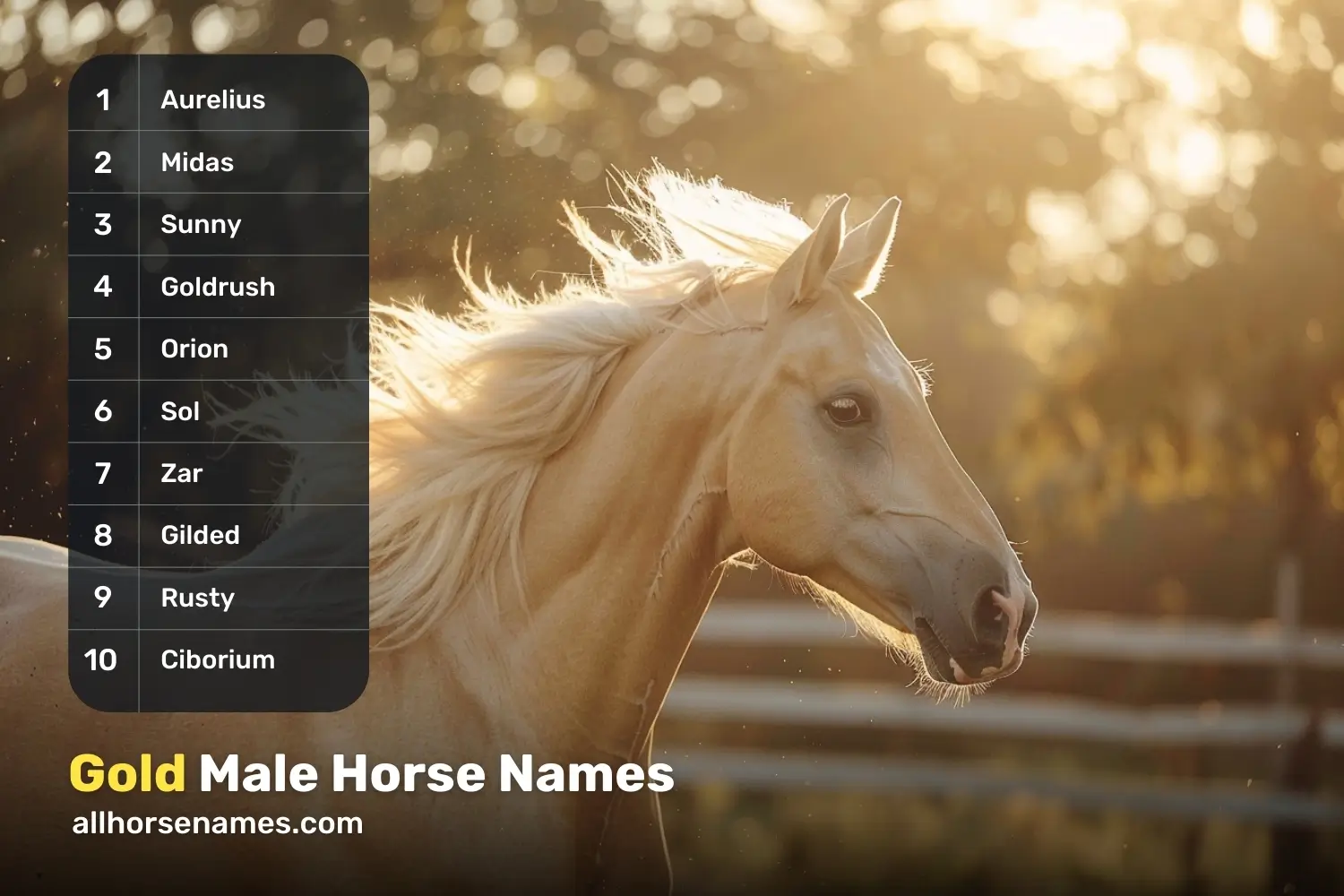 Gold Male Horse Names