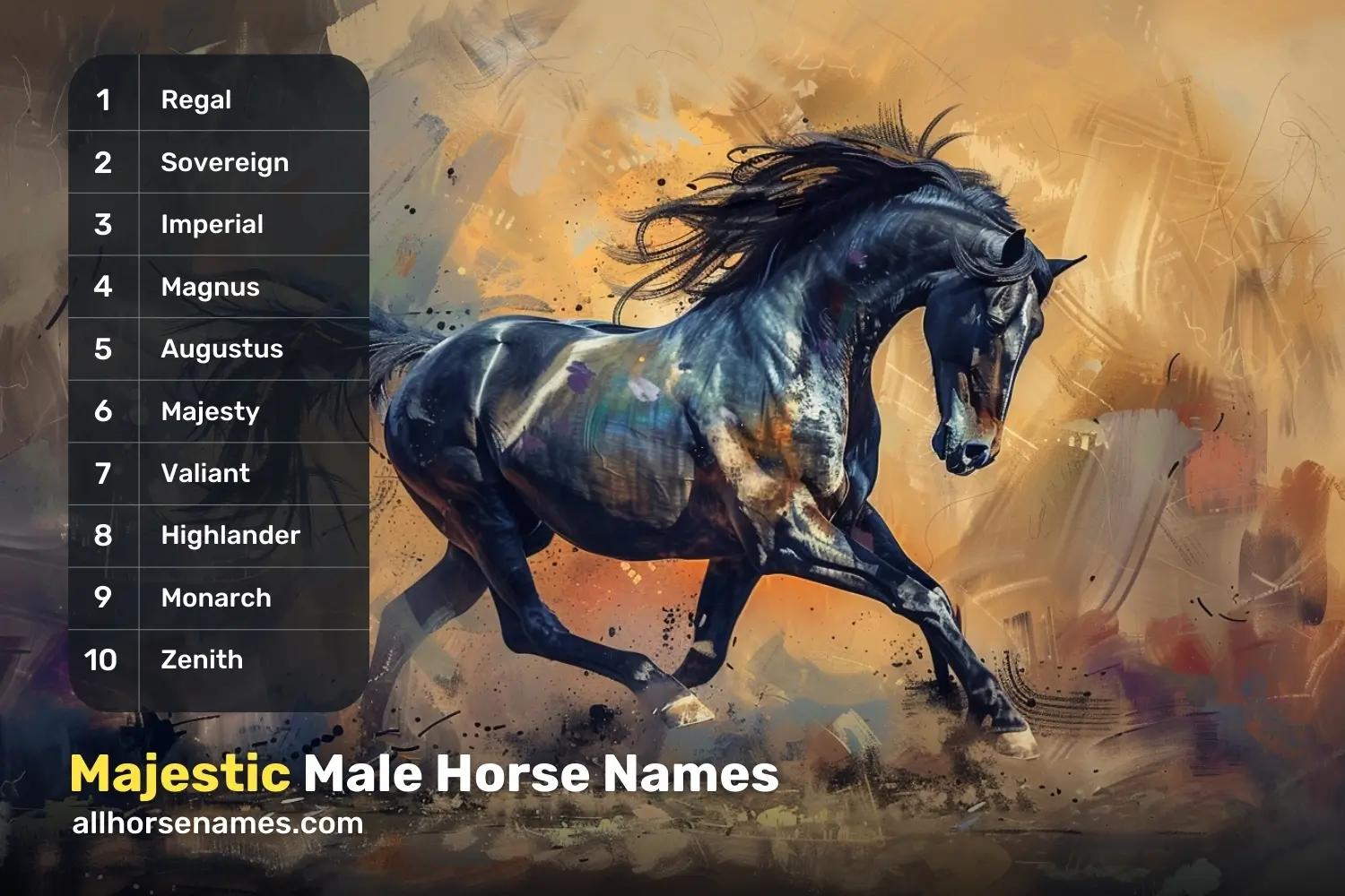 Majestic Male Horse Names