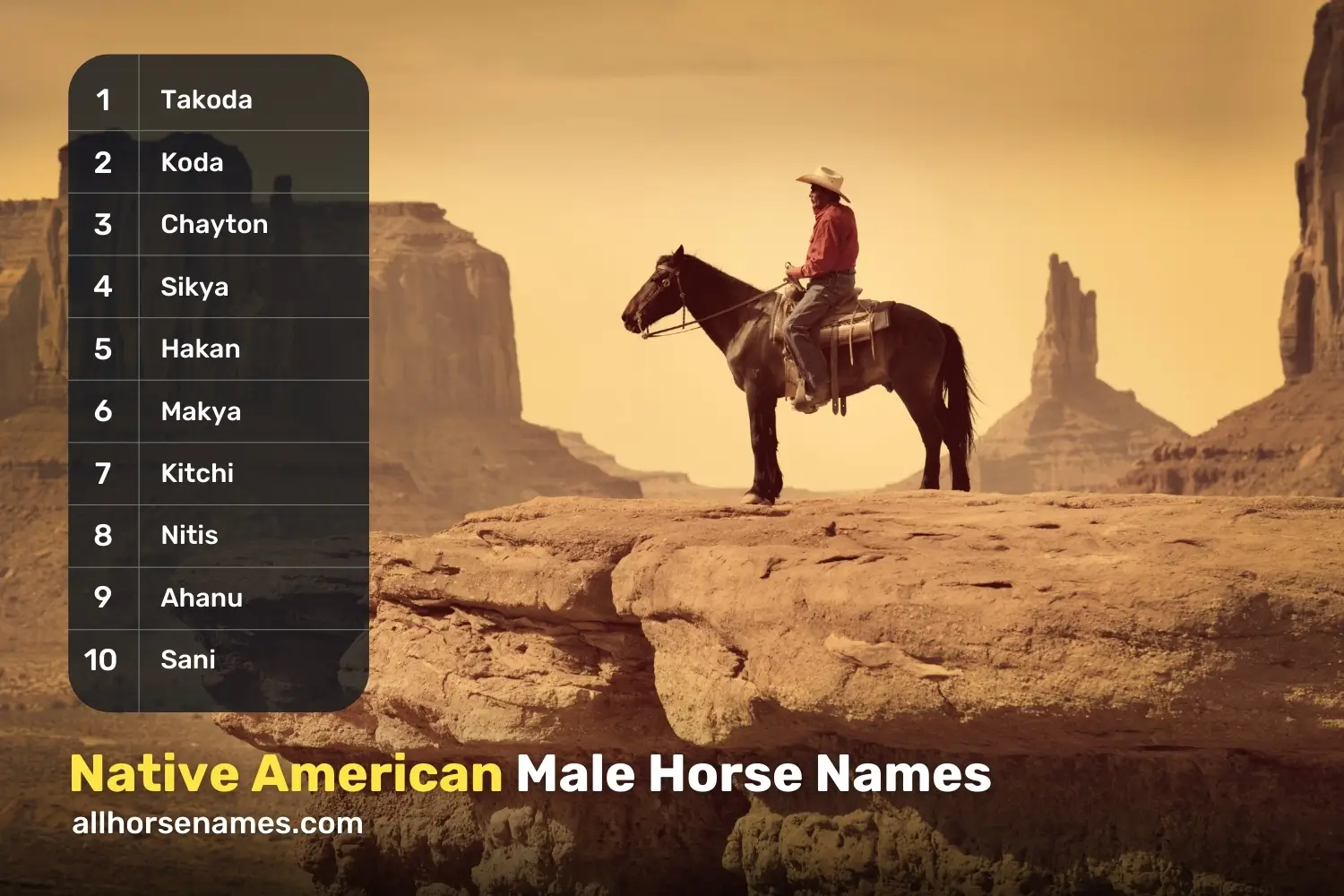 Native American Male Horse Names