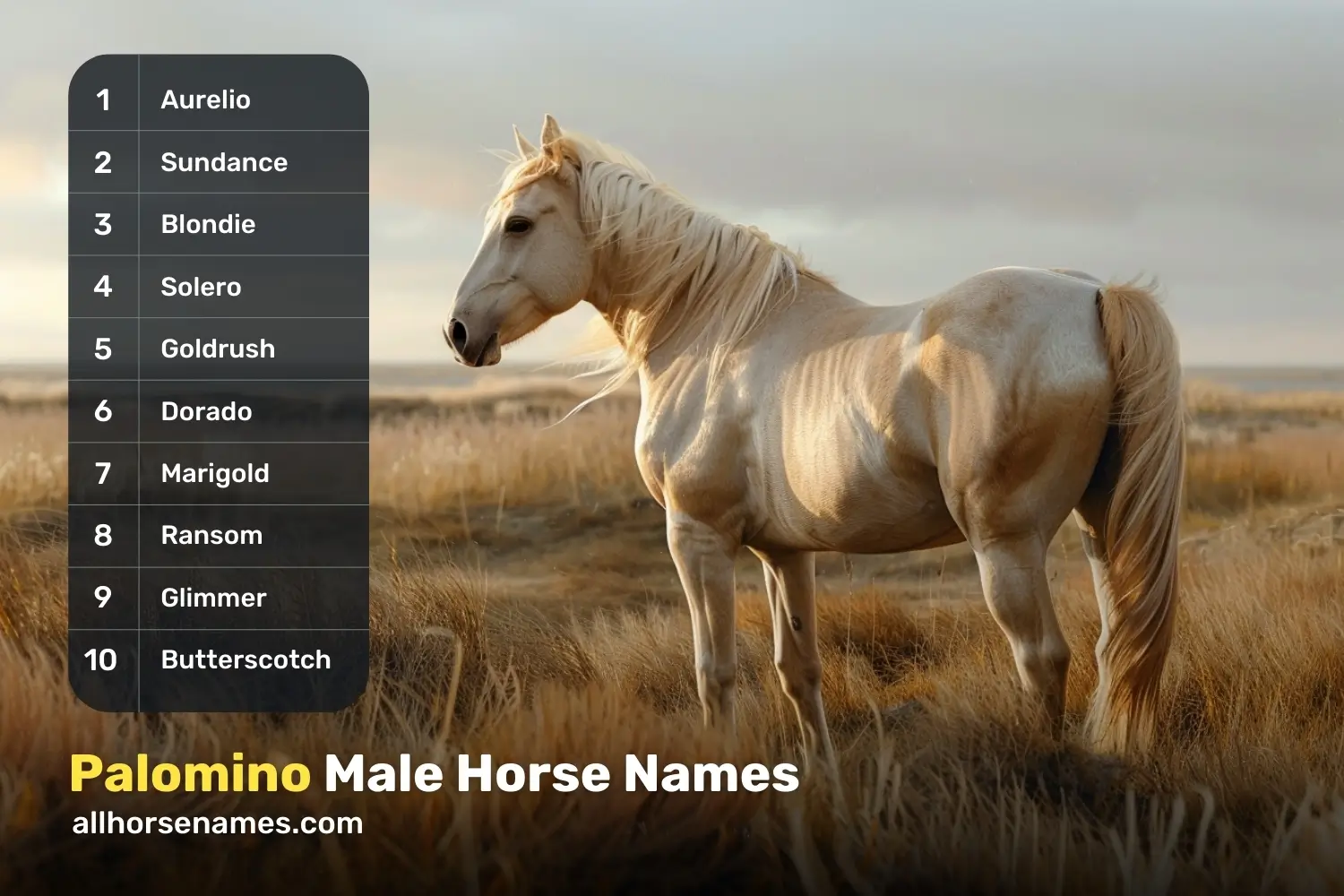 Palomino Male Horse Names