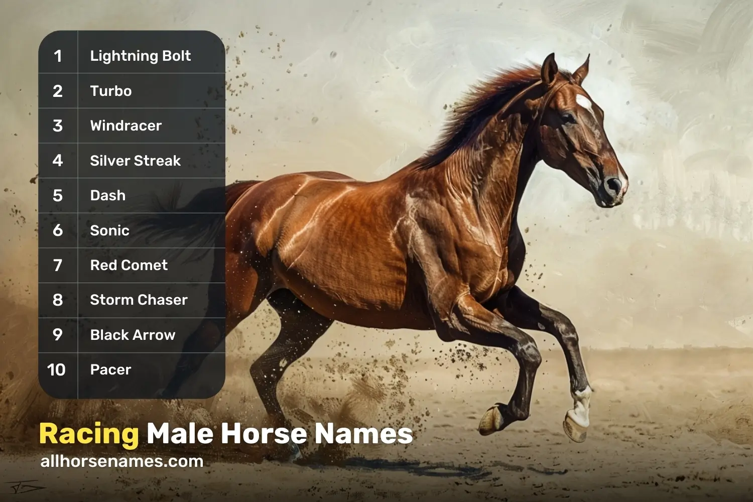 Racing Male Horse Names