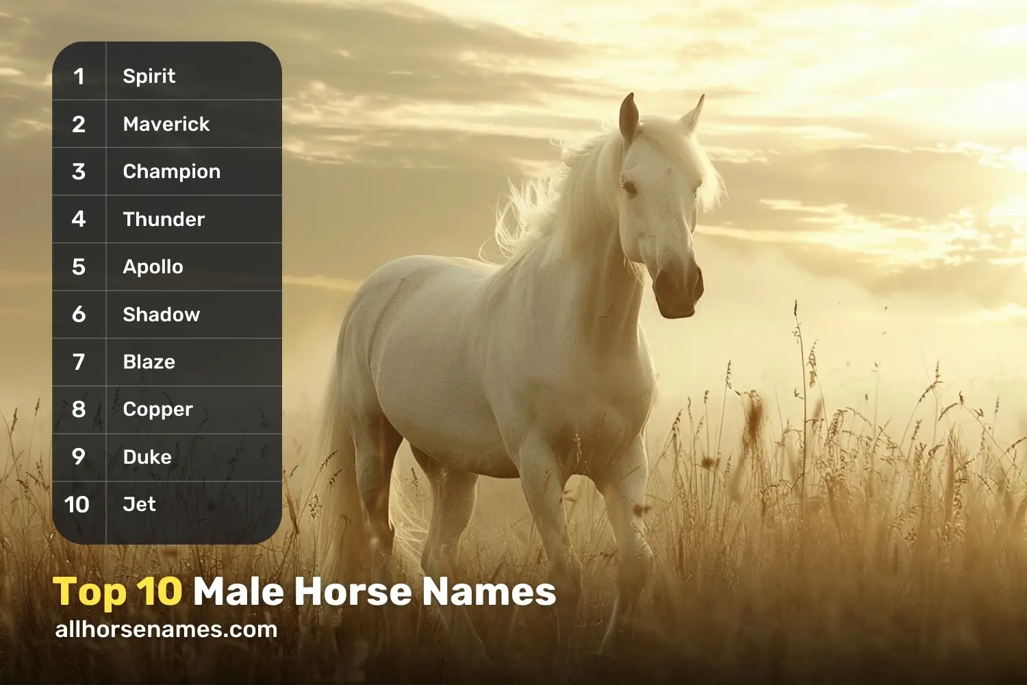 Top 10 Male Horse Names