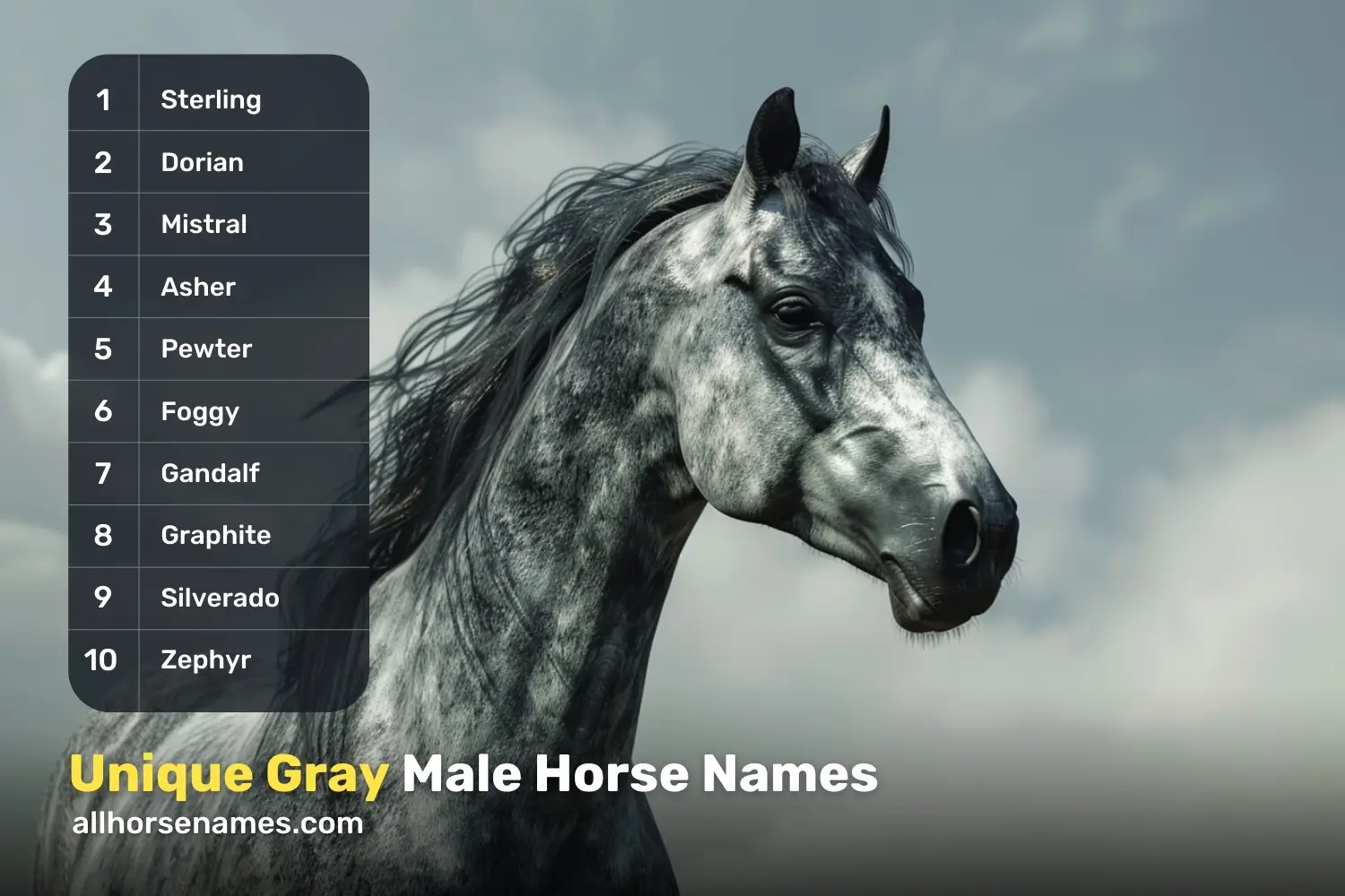 Unique Gray Male Horse Names