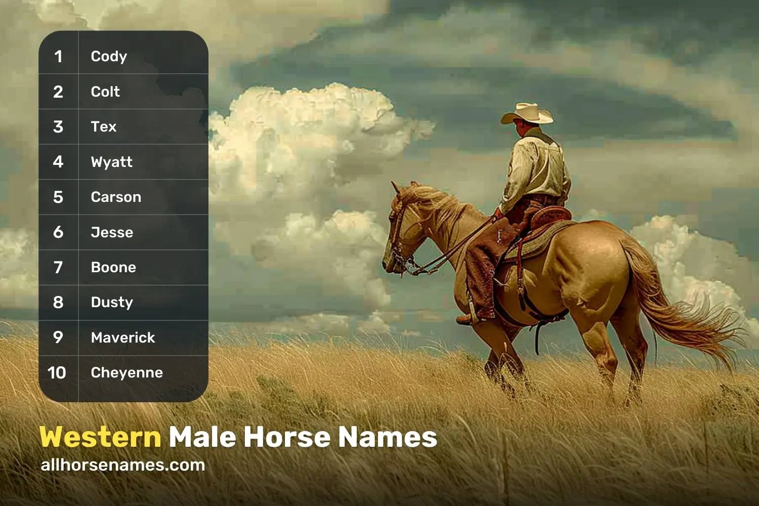 Western Male Horse Names