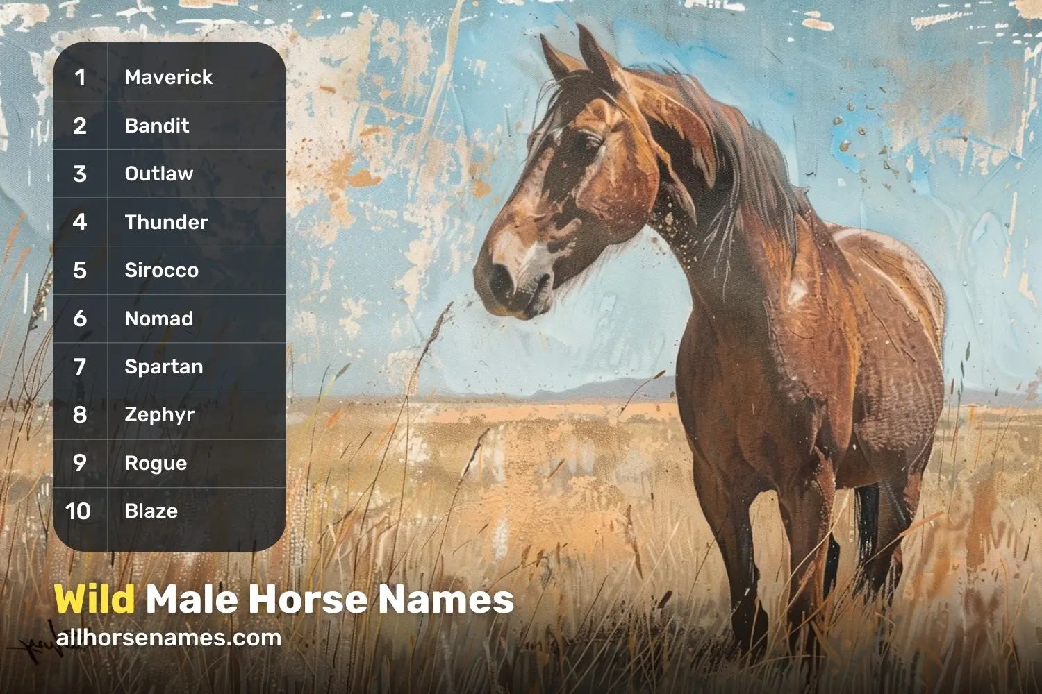 Wild Male Horse Names